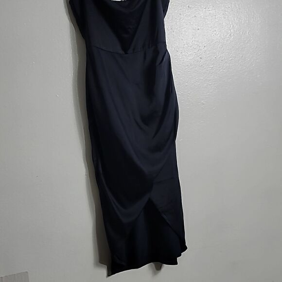Showpo Nwt DAZZLING LIGHTS DRESS IN NAVY SATIN - Picture 11 of 15